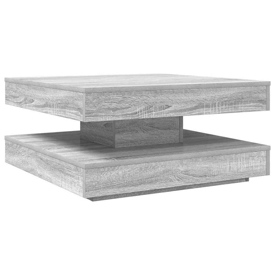 Salontafel 360 graden draaibaar 70x70x34,5cm grijs sonoma eiken