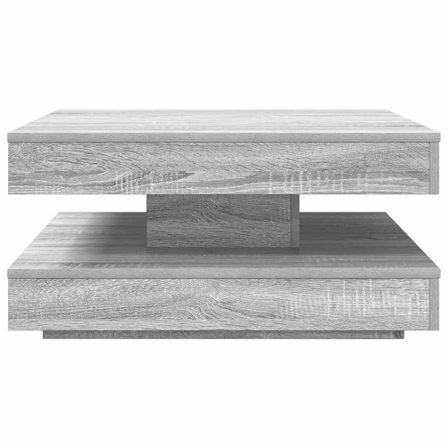 Salontafel 360 graden draaibaar 70x70x34,5cm grijs sonoma eiken