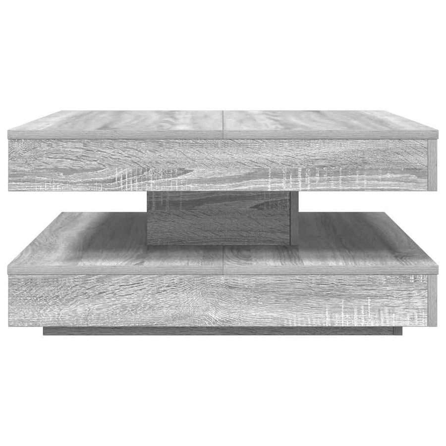 Salontafel 360 graden draaibaar 70x70x34,5cm grijs sonoma eiken