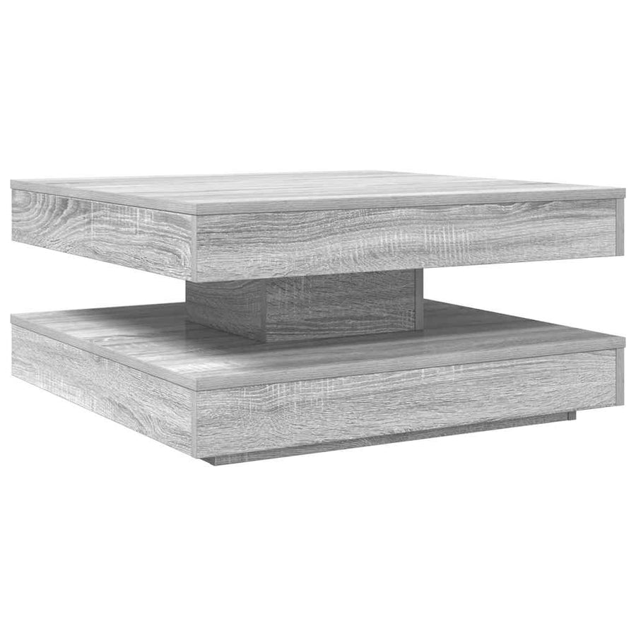 Salontafel 360 graden draaibaar 70x70x34,5cm grijs sonoma eiken