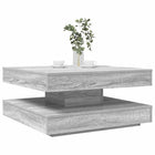 Salontafel 70x70x34,5 cm draaibaar grijs sonoma eiken