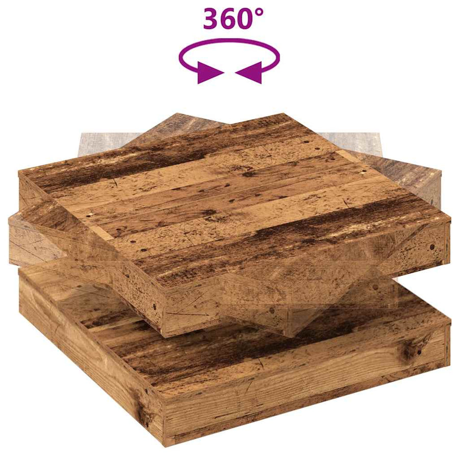 Salontafel 360 Graden Draaibaar 70X70X34,5 Cm Kleurig 70 x 70 x 34.5 cm