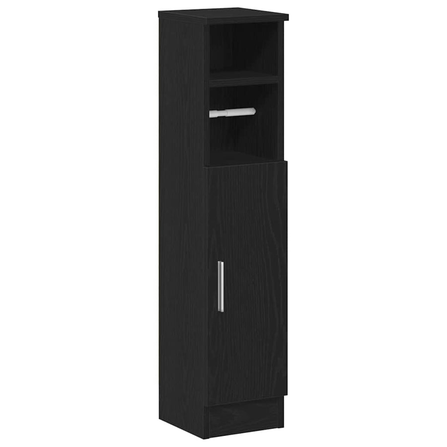 Badkamerkast Met Rolhouder 20,5X22X90 Cm Zwart