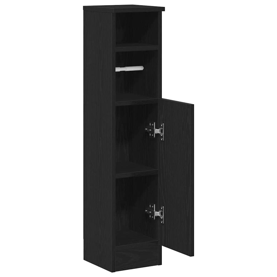 Badkamerkast Met Rolhouder 20,5X22X90 Cm Zwart