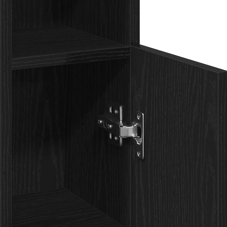 Badkamerkast Met Rolhouder 20,5X22X90 Cm Zwart