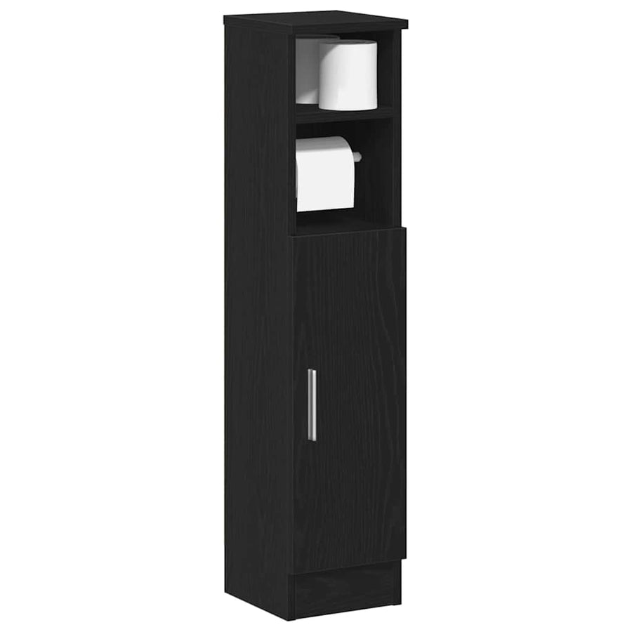 Badkamerkast Met Rolhouder 20,5X22X90 Cm Zwart