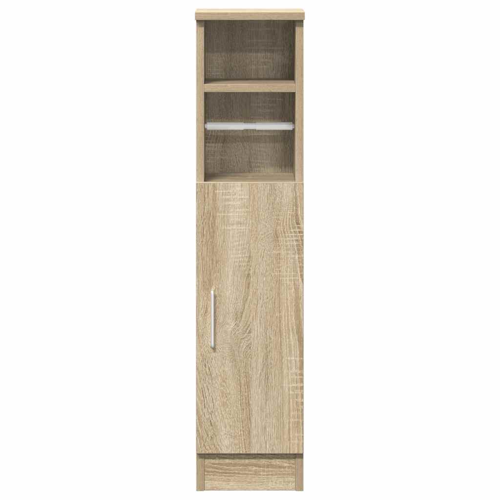 Badkamerkast met rolhouder 20,5x22x90 cm sonoma eikenkleurig