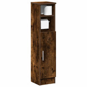 Badkamerkast met rolhouder 20,5x22x90 cm gerookt eiken