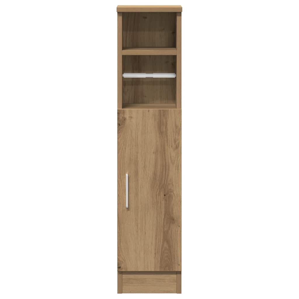 Badkamerkast met rolhouder 20,5x22x90 cm artisanaal eikenkleur
