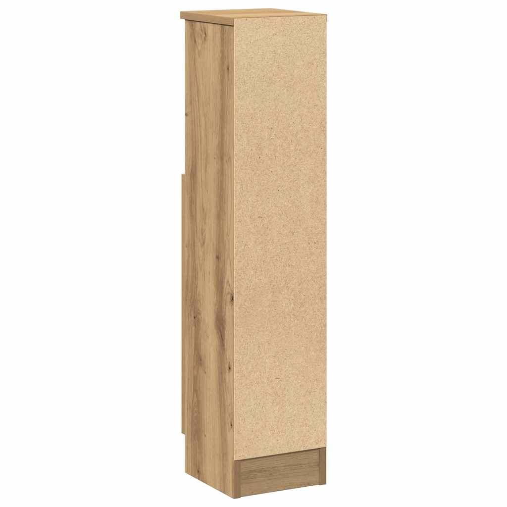 Badkamerkast met rolhouder 20,5x22x90 cm artisanaal eikenkleur