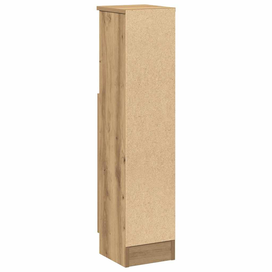 Badkamerkast met rolhouder 20,5x22x90 cm artisanaal eikenkleur