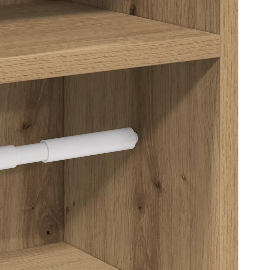 Badkamerkast met rolhouder 20,5x22x90 cm artisanaal eikenkleur
