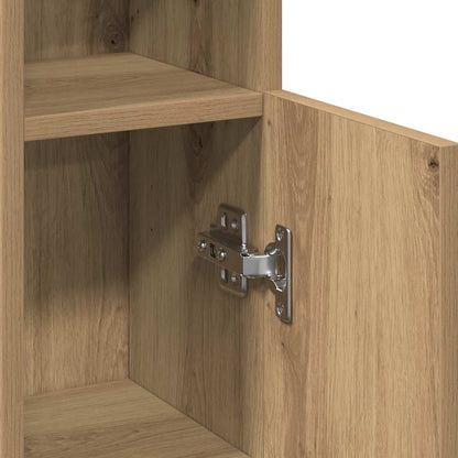 Badkamerkast met rolhouder 20,5x22x90 cm artisanaal eikenkleur