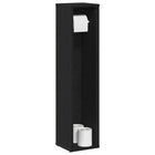 Bathroom cabinet with toilet roll holder 20.5x20x90 cm black