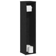 Badkamerkast 20,5x20x90 cm zwart met rolhouder