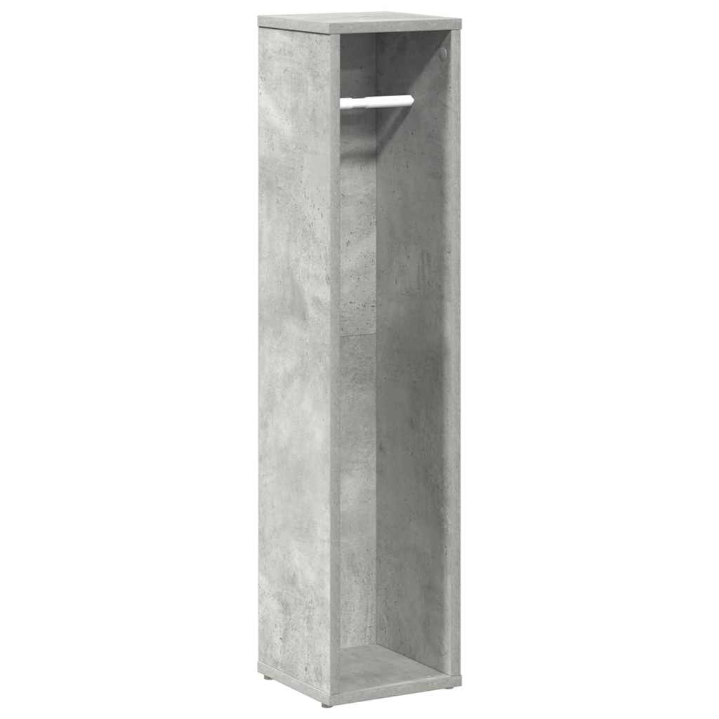 Badkamerkast met rolhouder betongrijs 20,5x20x90 cm
