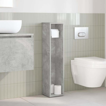 Badkamerkast met rolhouder betongrijs 20,5x20x90 cm