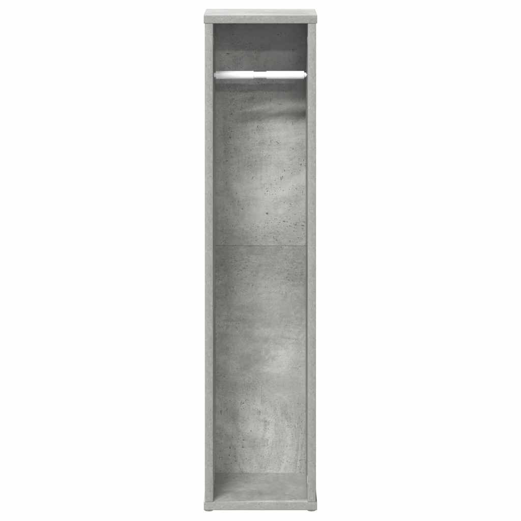 Badkamerkast met rolhouder betongrijs 20,5x20x90 cm