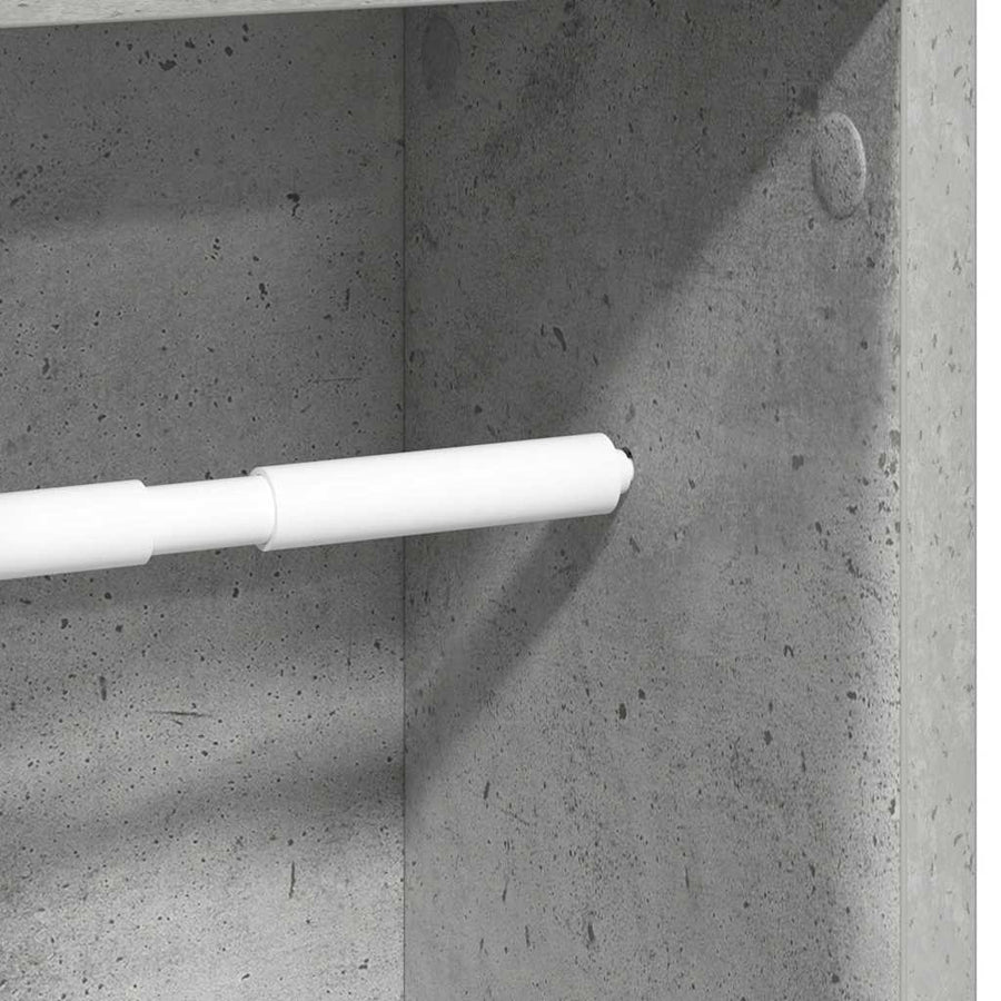 Badkamerkast met rolhouder betongrijs 20,5x20x90 cm