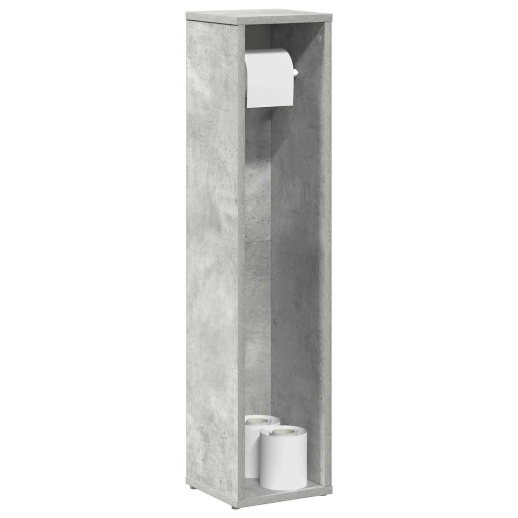 Badkamerkast met rolhouder betongrijs 20,5x20x90 cm