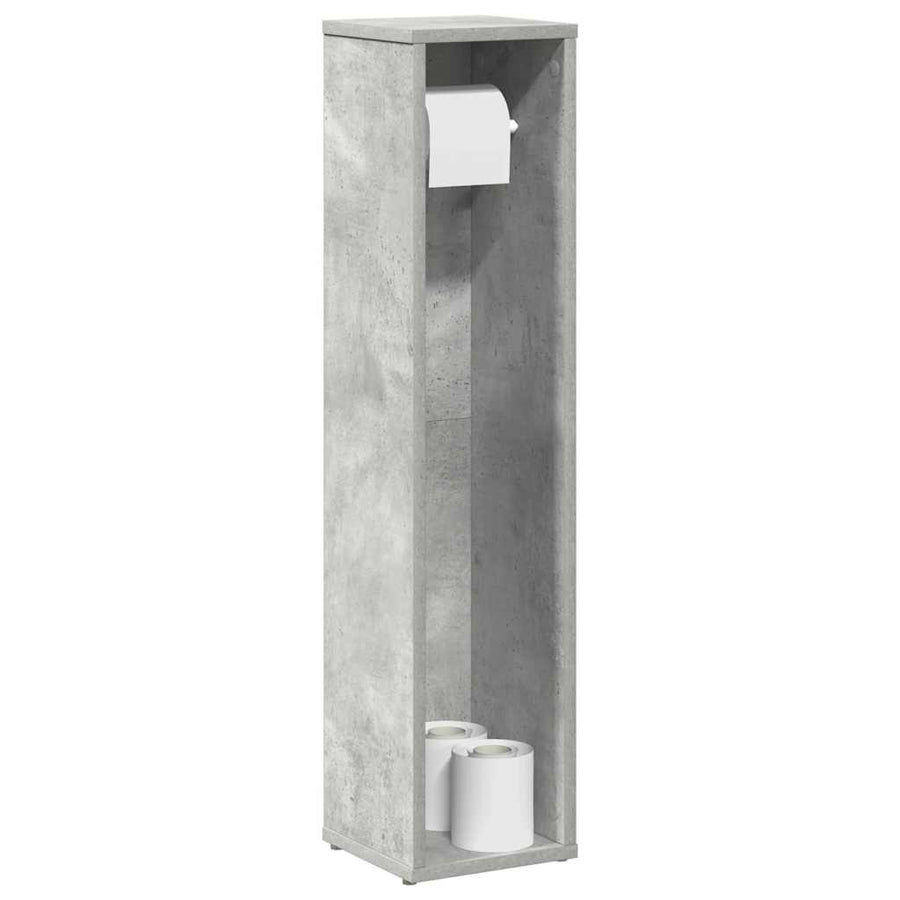 Badkamerkast met rolhouder betongrijs 20,5x20x90 cm