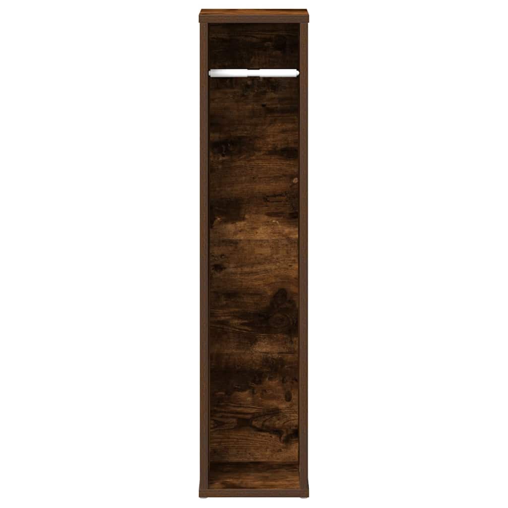 Badkamerkast met rolhouder gerookt eiken 20,5x20x90 cm