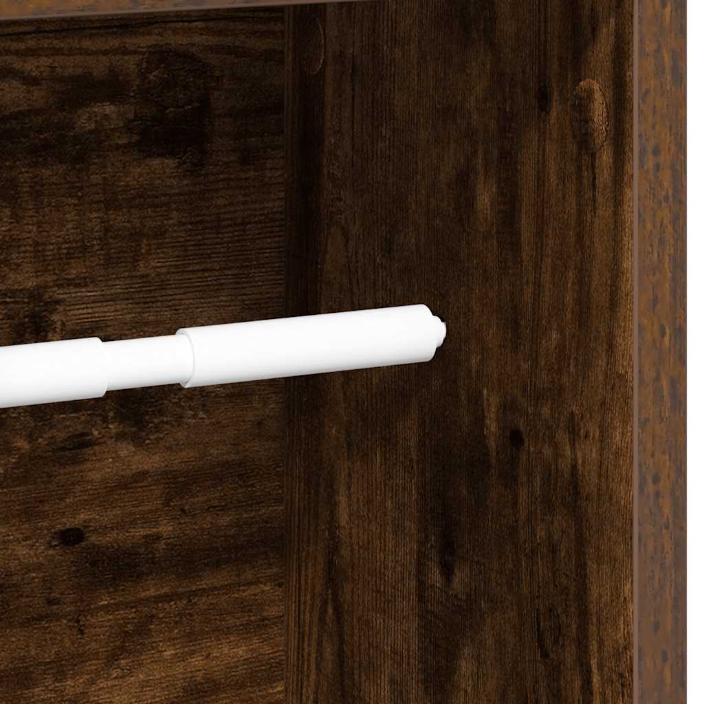 Badkamerkast met rolhouder gerookt eiken 20,5x20x90 cm