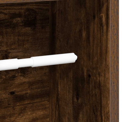 Badkamerkast met rolhouder gerookt eiken 20,5x20x90 cm
