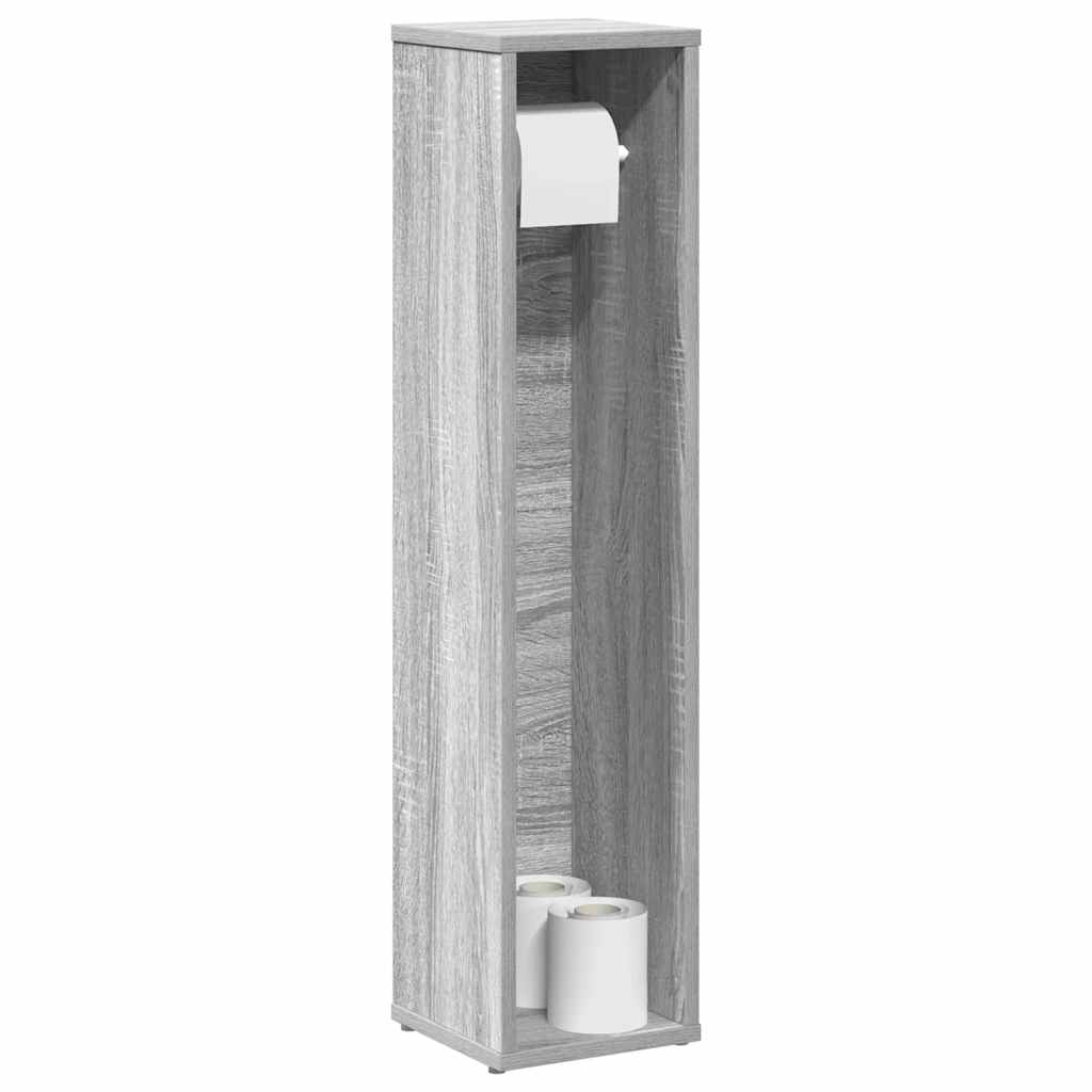 Badkamerkast met rolhouder grijs Sonoma 20,5x20x90 cm
