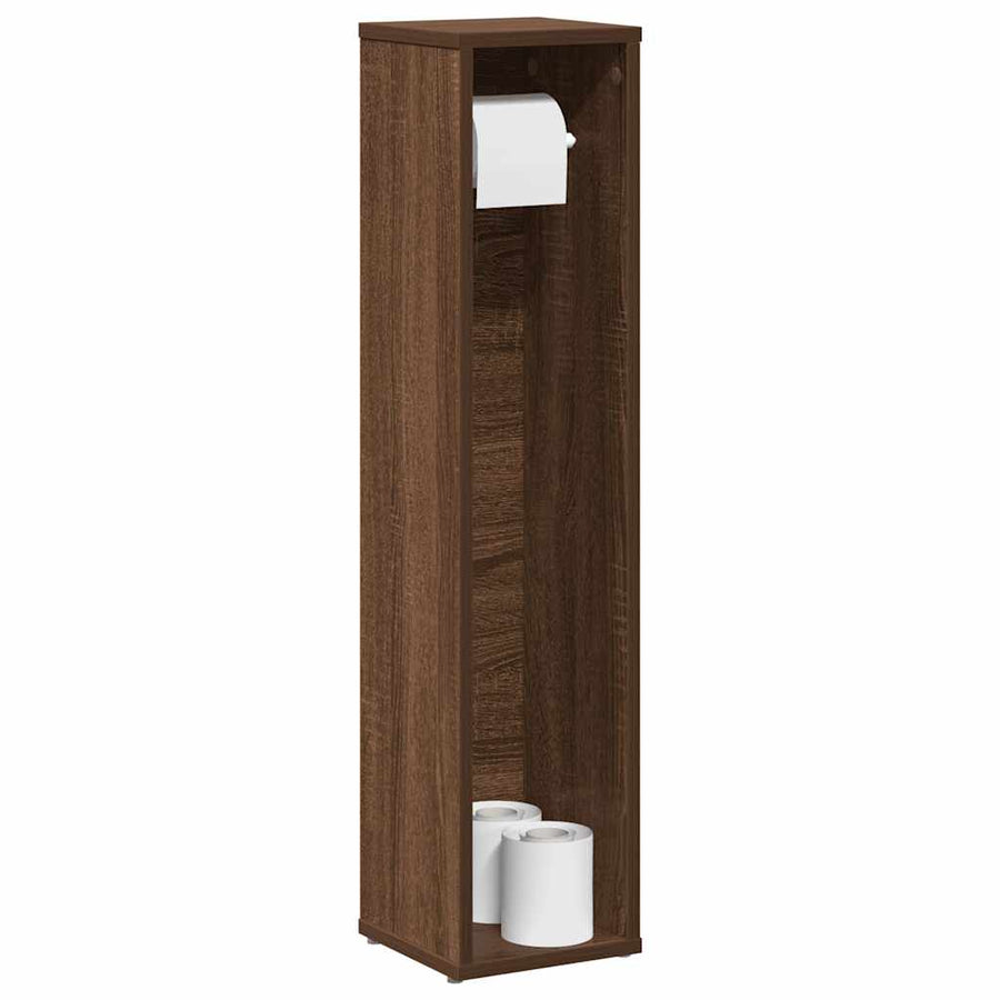 Badkamerkast met rolhouder Bruin Eiken 20,5x20x90 cm