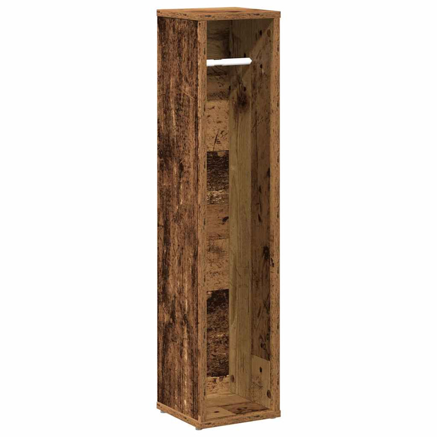 Badkamerkast met rolhouder oud hout 20,5x20x90 cm