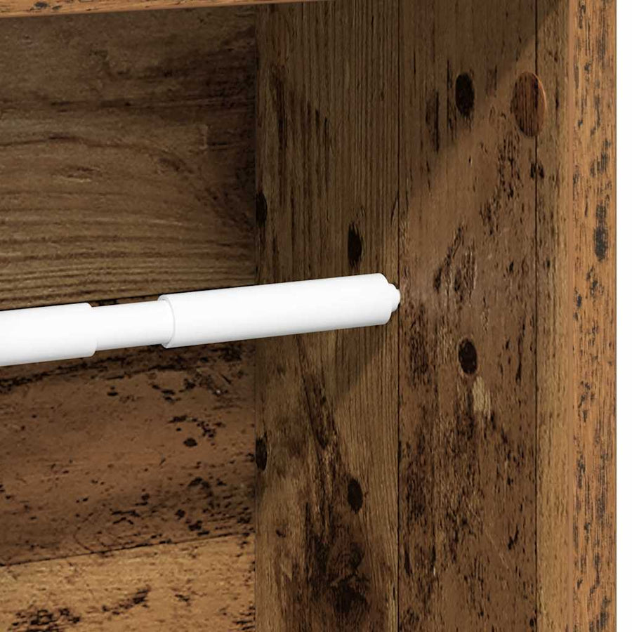 Badkamerkast met rolhouder oud hout 20,5x20x90 cm