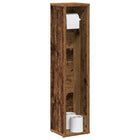 Bathroom cabinet with toilet roll holder old wood 20.5x20x90 cm