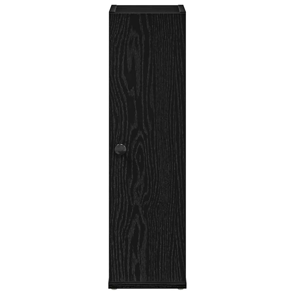 Badkamerkast met rolhouder 20,5x22x72 cm zwart