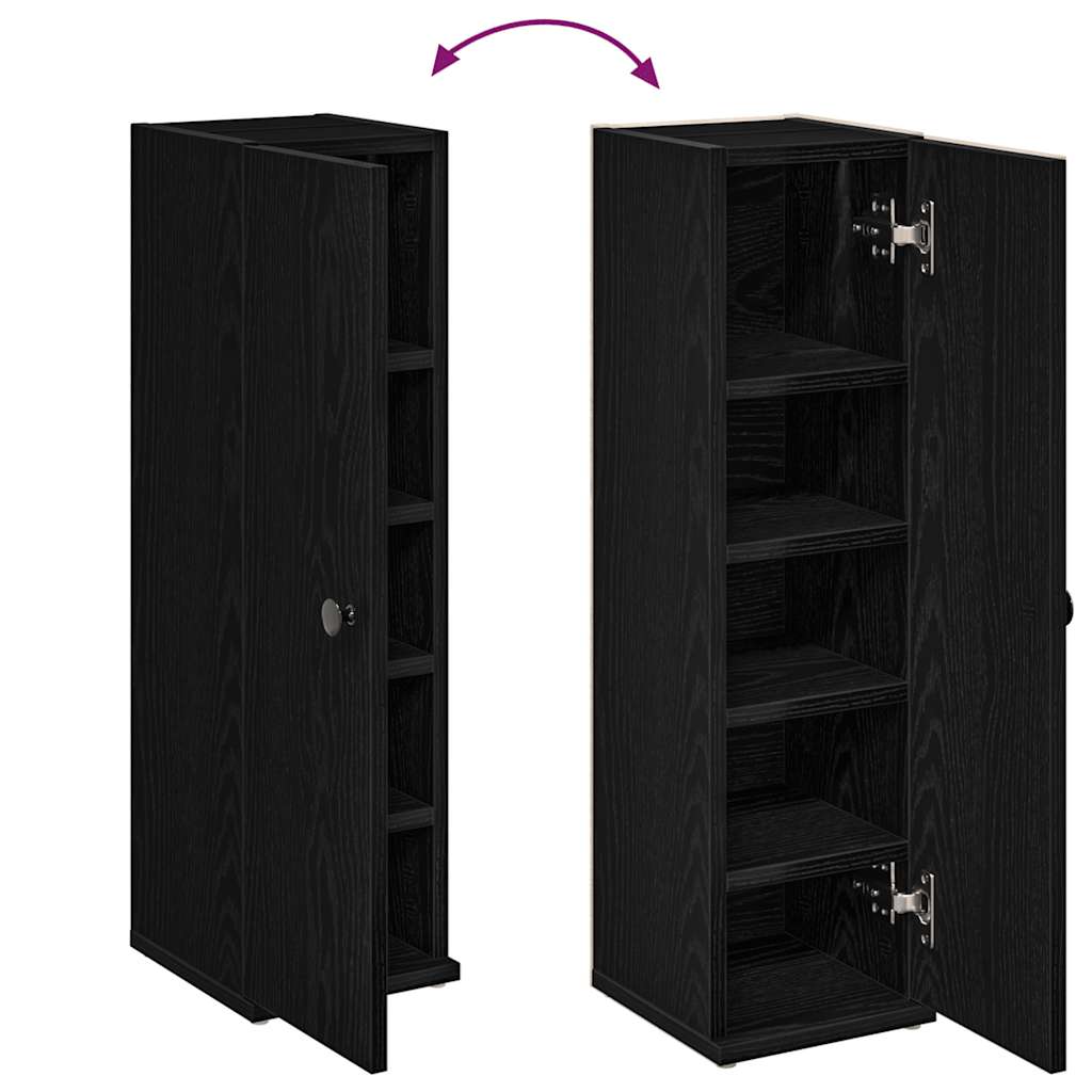 Badkamerkast met rolhouder 20,5x22x72 cm zwart