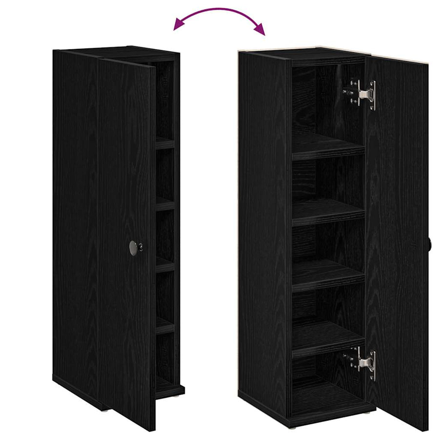 Badkamerkast met rolhouder 20,5x22x72 cm zwart