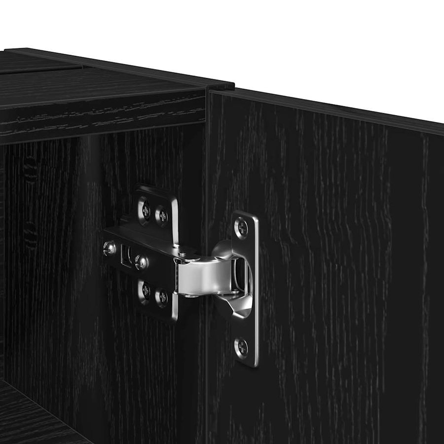 Badkamerkast met rolhouder 20,5x22x72 cm zwart