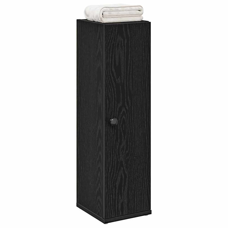 Badkamerkast met rolhouder 20,5x22x72 cm zwart