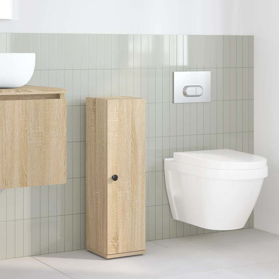 Badkamerkast met rolhouder 20,5x22x72 cm sonoma eikenkleurig