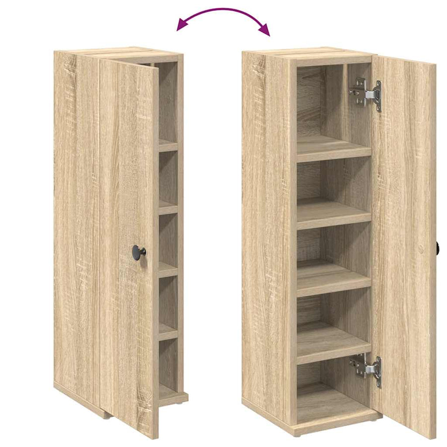 Badkamerkast met rolhouder 20,5x22x72 cm sonoma eikenkleurig