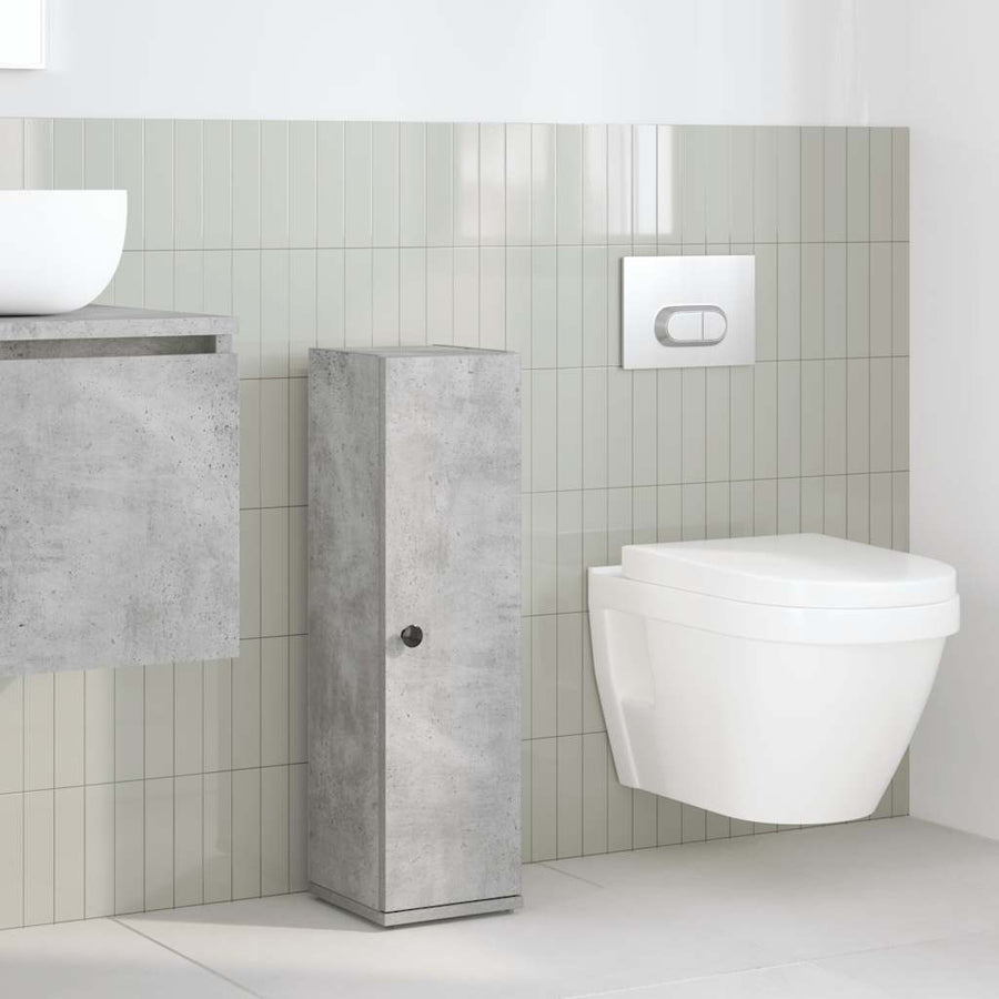 Badkamerkast met rolhouder 20,5x22x72 cm betongrijs