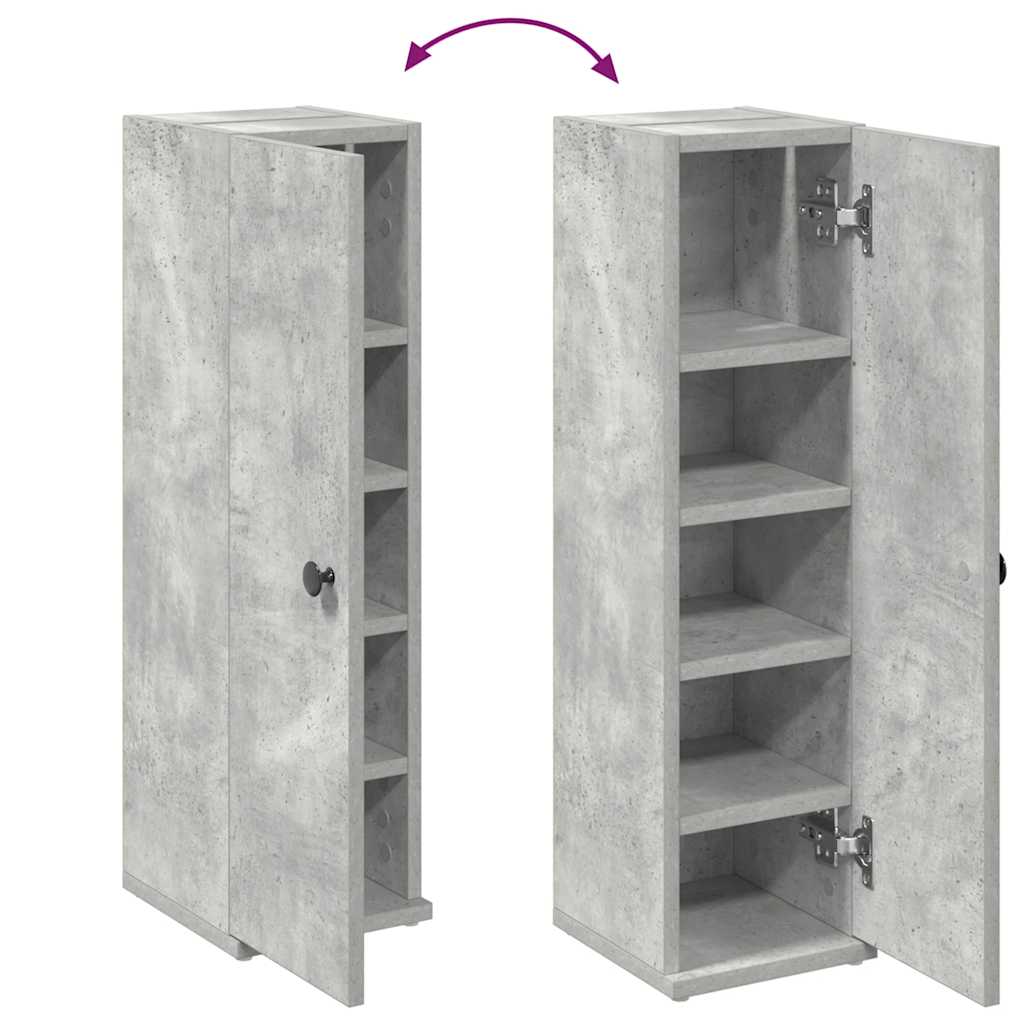 Badkamerkast met rolhouder 20,5x22x72 cm betongrijs