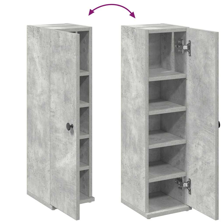 Badkamerkast met rolhouder 20,5x22x72 cm betongrijs