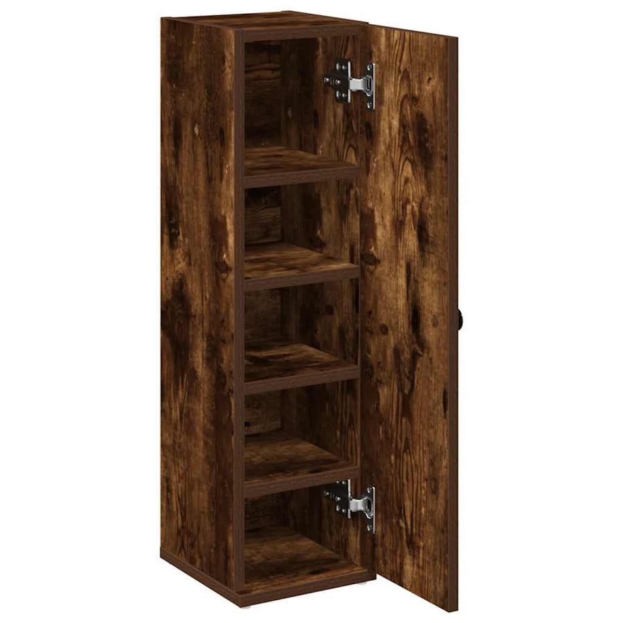 Badkamerkast met rolhouder 20,5x22x72 cm gerookt eikenkleurig