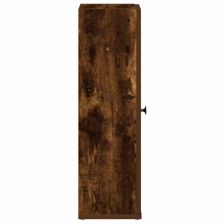 Badkamerkast met rolhouder 20,5x22x72 cm gerookt eikenkleurig