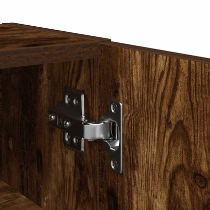 Badkamerkast met rolhouder 20,5x22x72 cm gerookt eikenkleurig