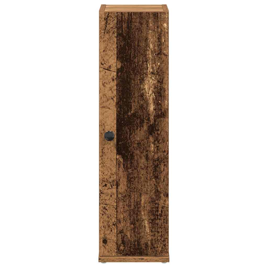 Badkamerkast met rolhouder 20,5x22x72 cm oud houtkleurig