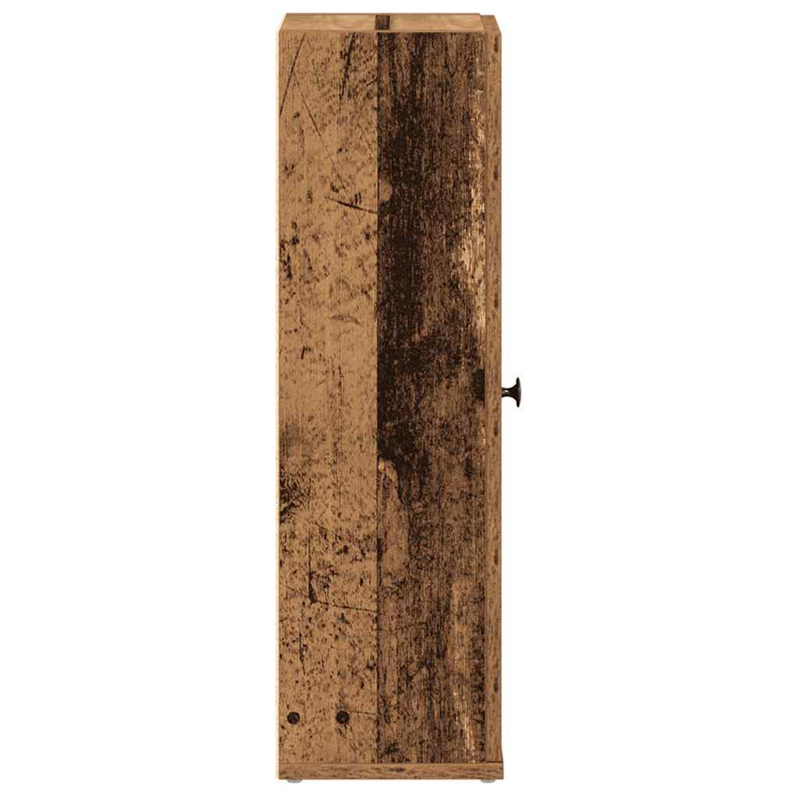 Badkamerkast met rolhouder 20,5x22x72 cm oud houtkleurig