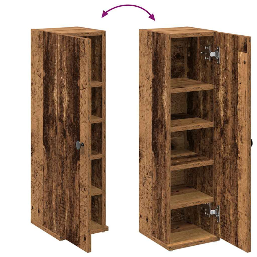 Badkamerkast met rolhouder 20,5x22x72 cm oud houtkleurig
