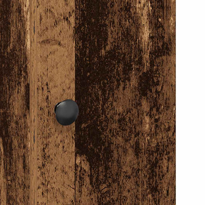 Badkamerkast met rolhouder 20,5x22x72 cm oud houtkleurig